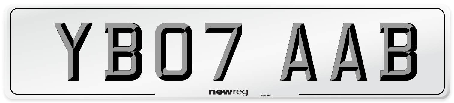 YB07 AAB Number Plate from New Reg